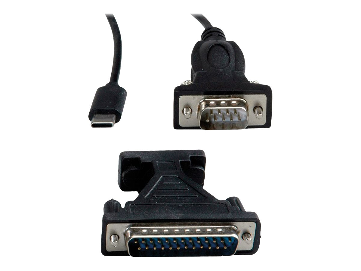 VALUE USB - Seriell Konverter-Kabel Typ C - RS232 schwarz 1,8m - Vorderansicht