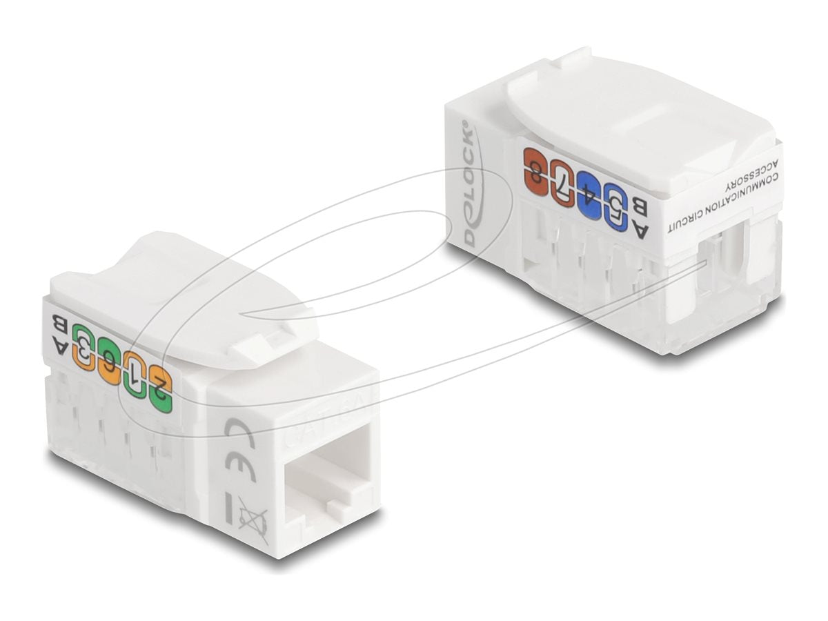 DELOCK Keystone Modul RJ45 Buchse zu LSA Cat.6A UTP 90 werkzeugfrei - Vorderansicht