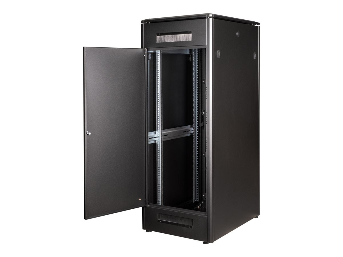 ROLINE Netzwerkschrank Pro 48,26cm 19Zoll 32 HE 600x800 BxT Glastür schwarz - Vorderansicht
