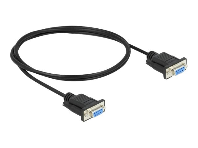 DELOCK Seriell Kabel RS-232 D-Sub 9 Buchse zu Buchse Nullmodem 1m - Vorderansicht