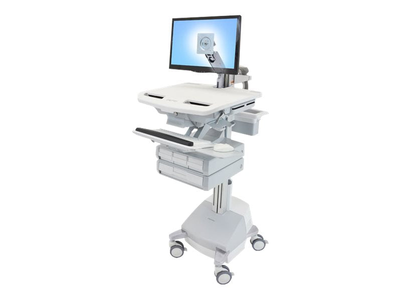 Vorderansicht des ERGOTRON StyleView Wagens mit LCD-Arm SLA-Antrieb