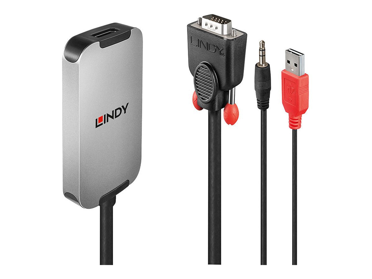 LINDY VGA auf DisplayPort 1.2 Konverter mit Audio - Vorderansicht