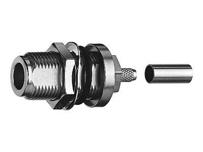 Vorderansicht der PUC TELEGÄRTNER N-Kabeleinbaubuchse Crimp G5 RG-223/U RG-142 B/U löt/crimp