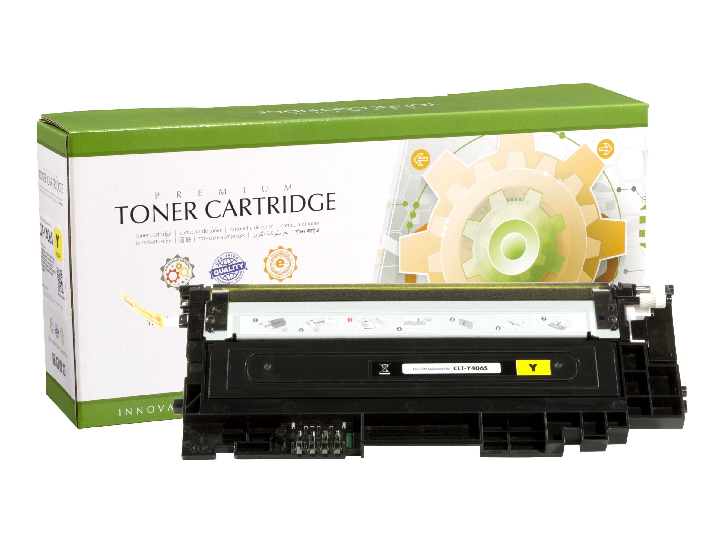 STATIC Tonerpatrone Samsung CLT-Y406S Gelb - Vorderansicht