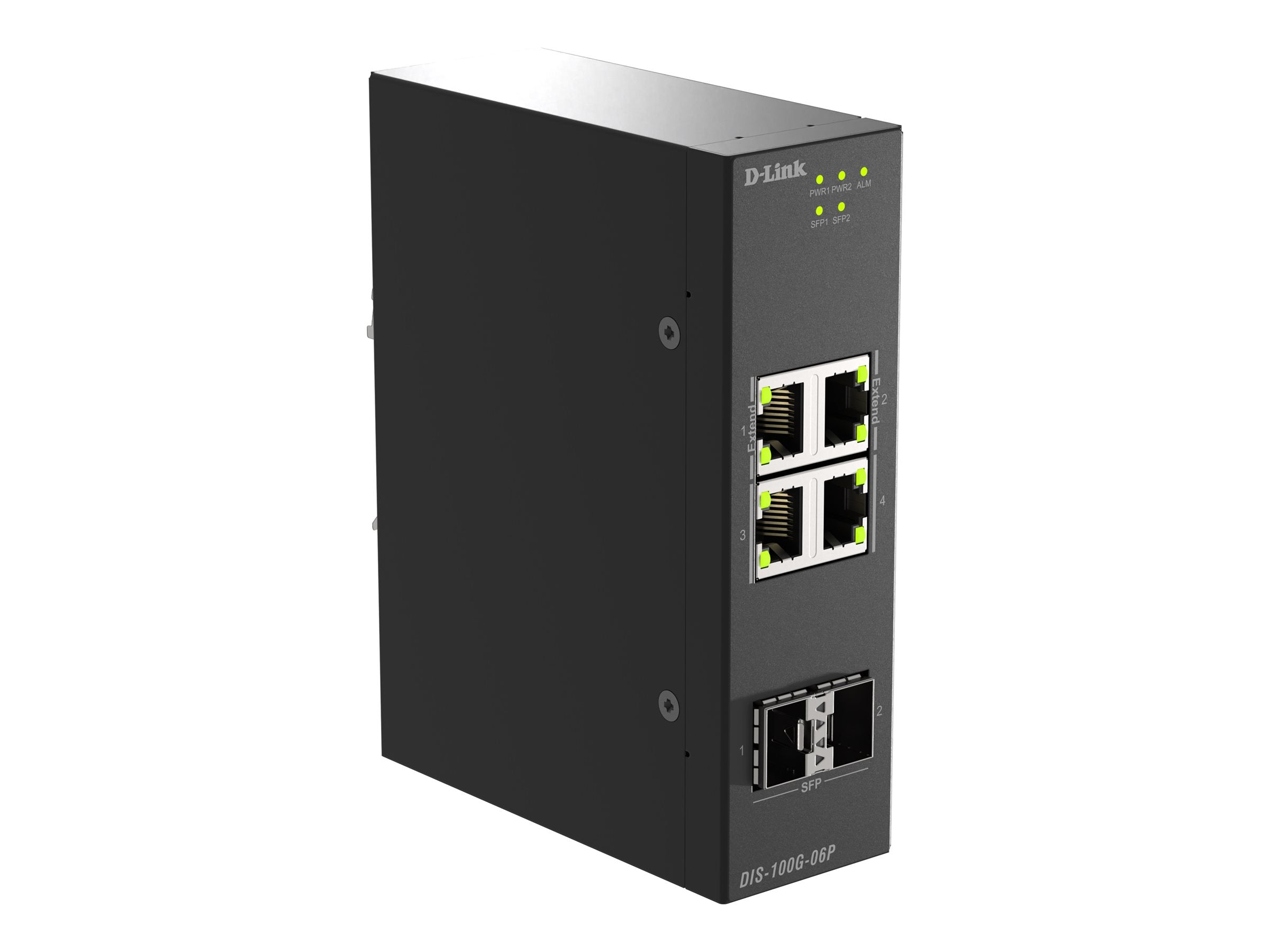 D-LINK DIS-100G-06 6-Port Gigabit Industrial unmanaged Switch Vorderansicht