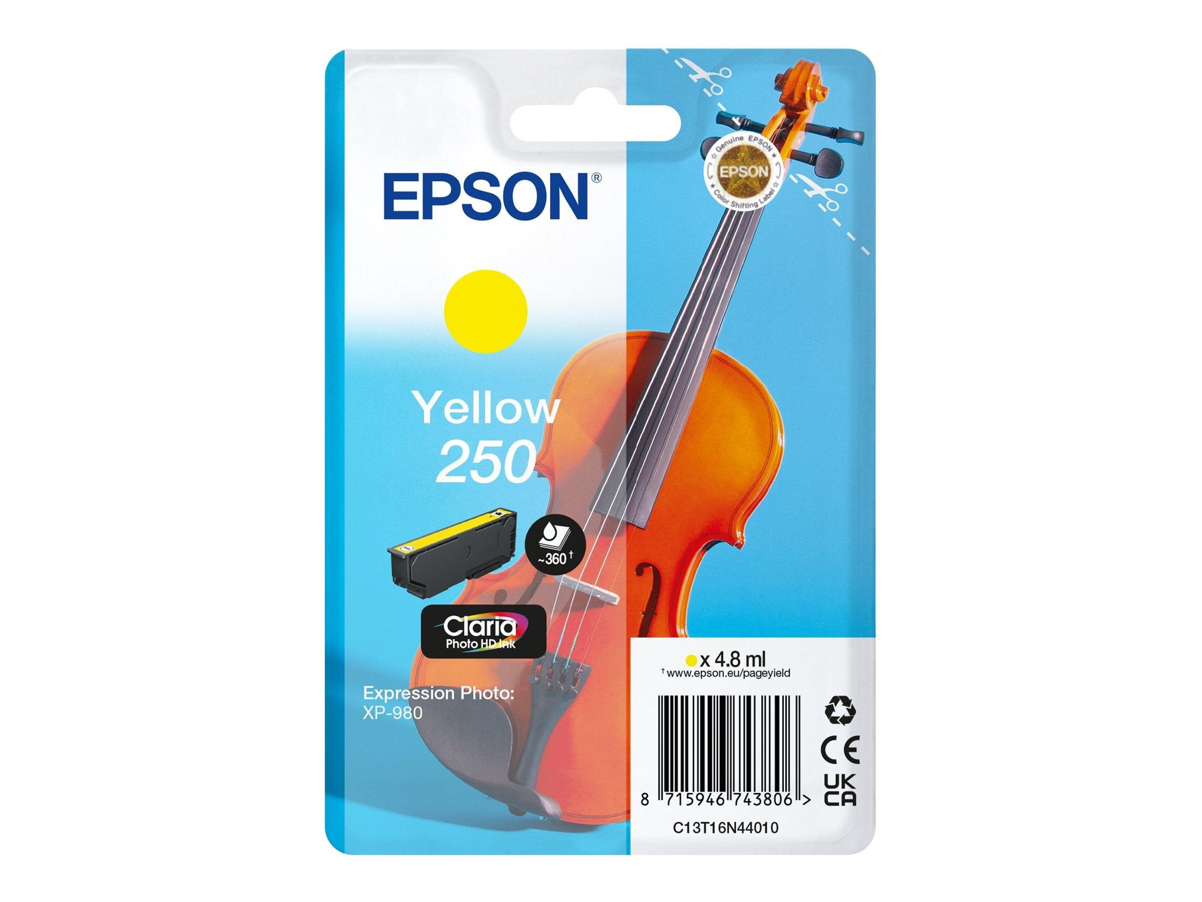 EPSON Singlepack Yellow 250 Tintenpatrone Vorderansicht