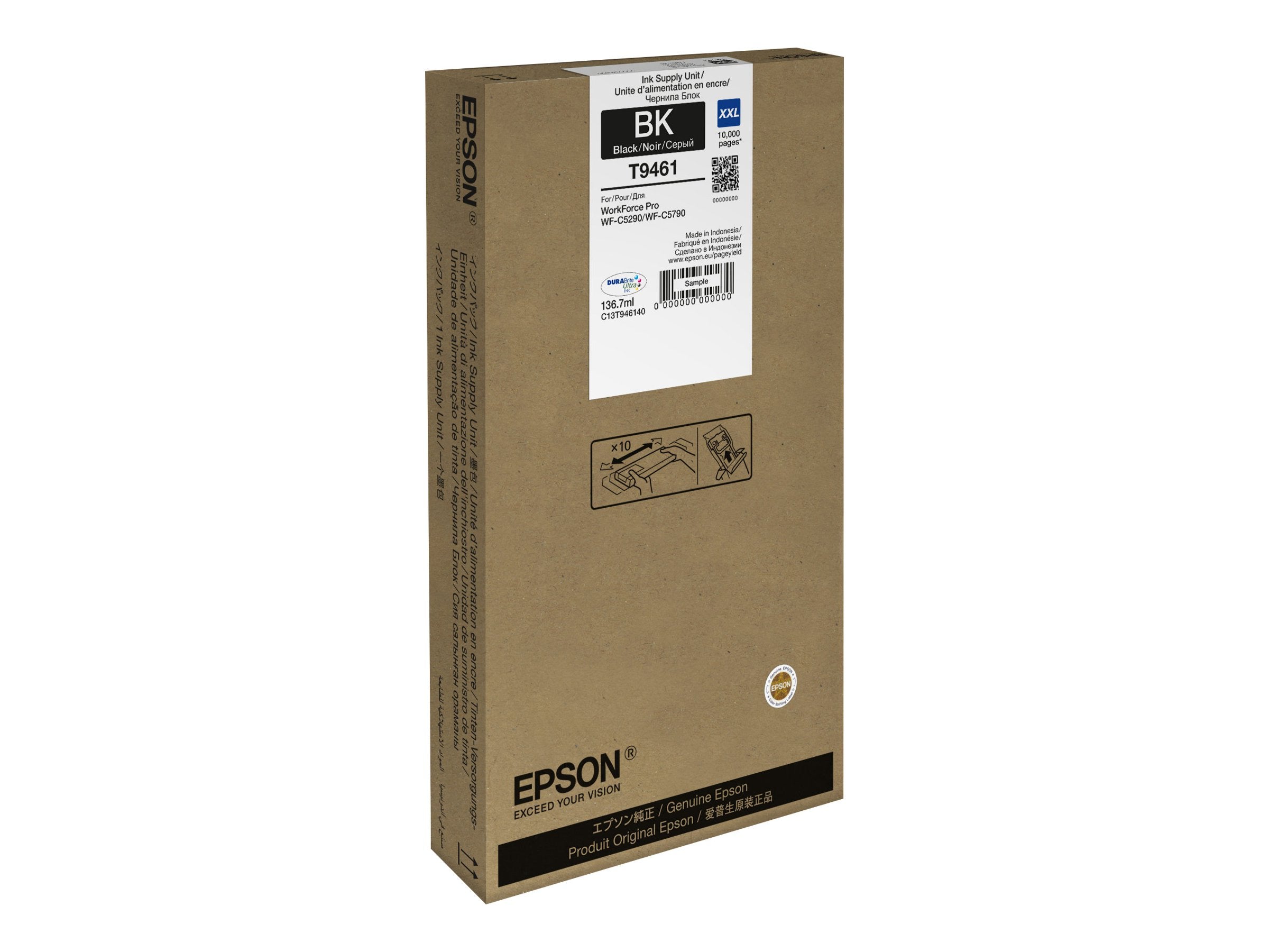 EPSON 4LB WF-C5x90 Series Ink Cartridge XXL Black - Vorderansicht