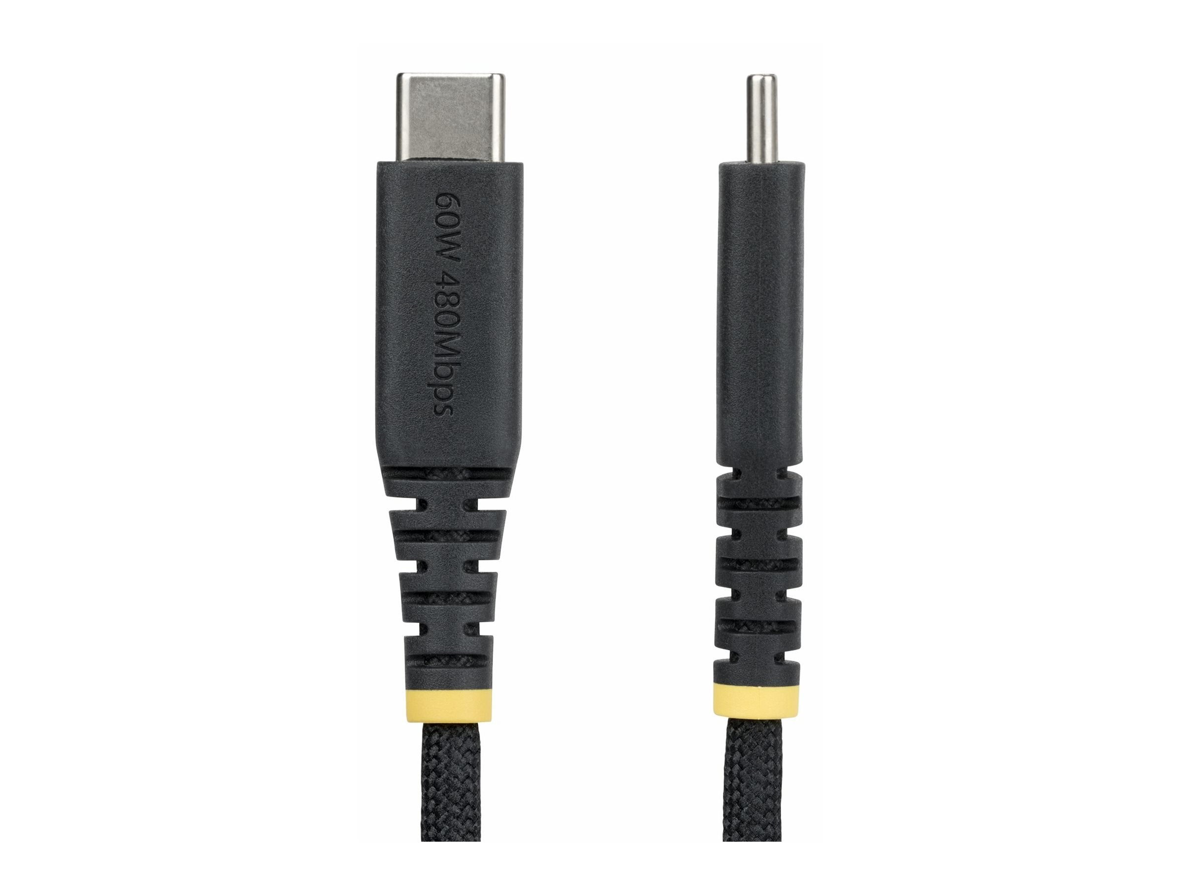 STARTECH.COM 3m USB-C Ladekabel 60W 3A PD Zweischichtige geflochtene Nylon-TPE-Hulle Robustes USBC Laptop-Handy Ladekabel USB 2.0