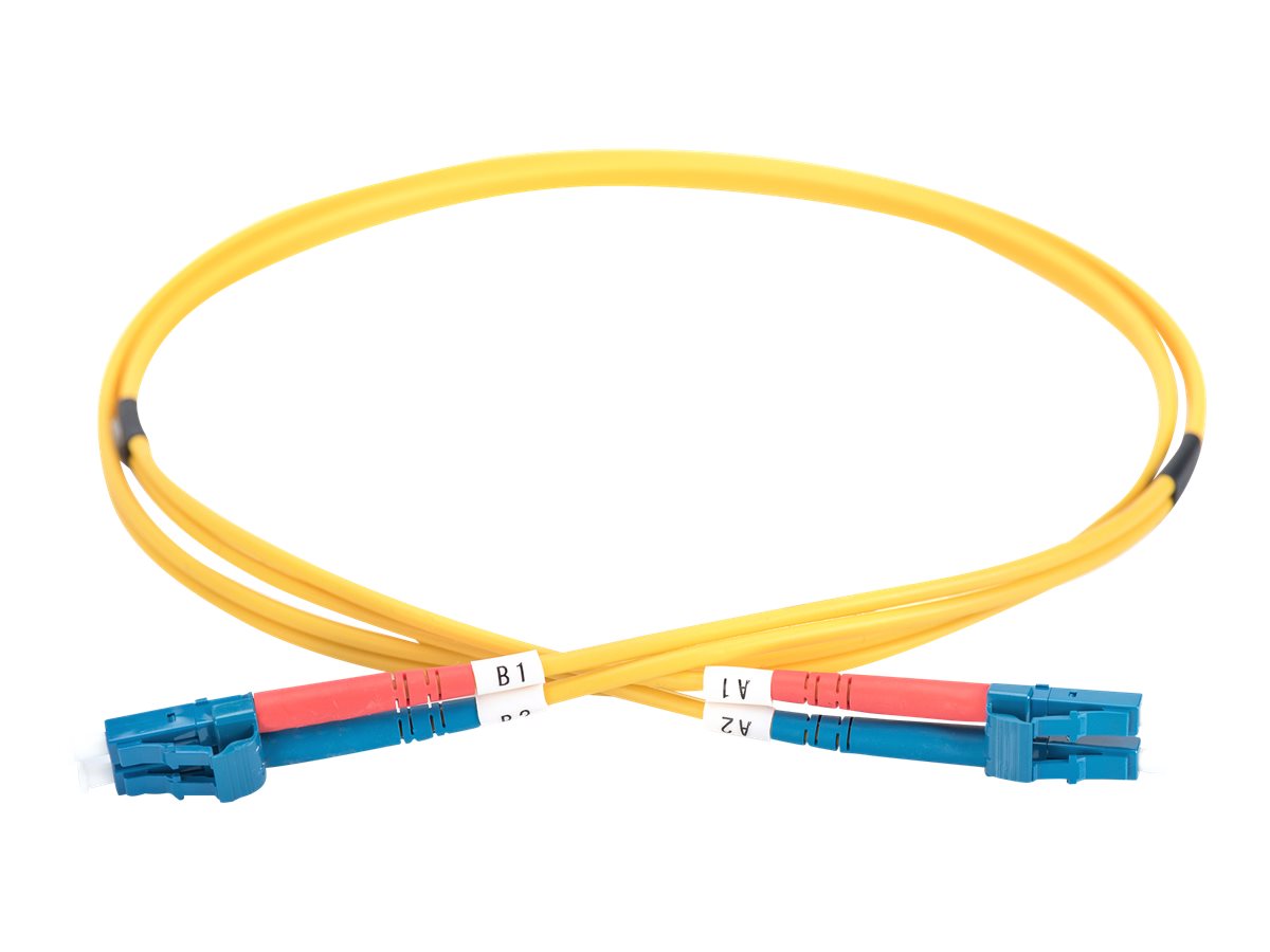 DIGITUS LWL Patchkabel LC/LC 09/125um Singelmode Duplex Halogenfrei gelb 2m - Vorderansicht
