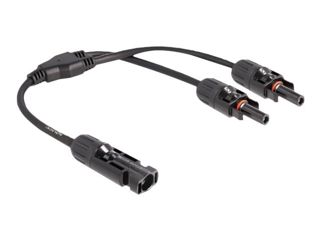 DELOCK DL4 Solar Splitter Kabel 1 x Stecker zu 2 x Buchse 30cm schwarz - Vorderansicht