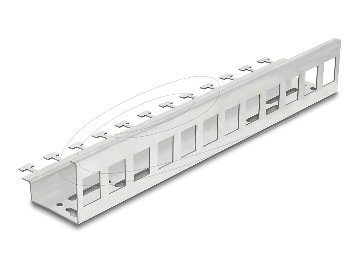 DELOCK Keystone Metall Halterung 12 Port - Vorderansicht