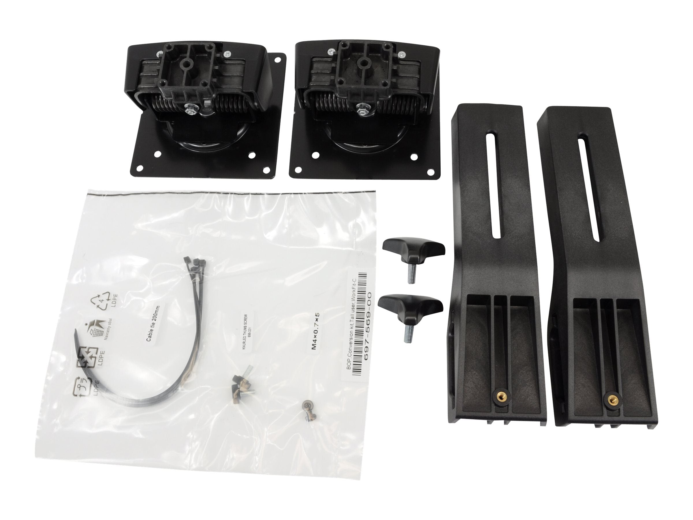 Vorderansicht des ERGOTRON Tall-User Kit für WorkFit Dual