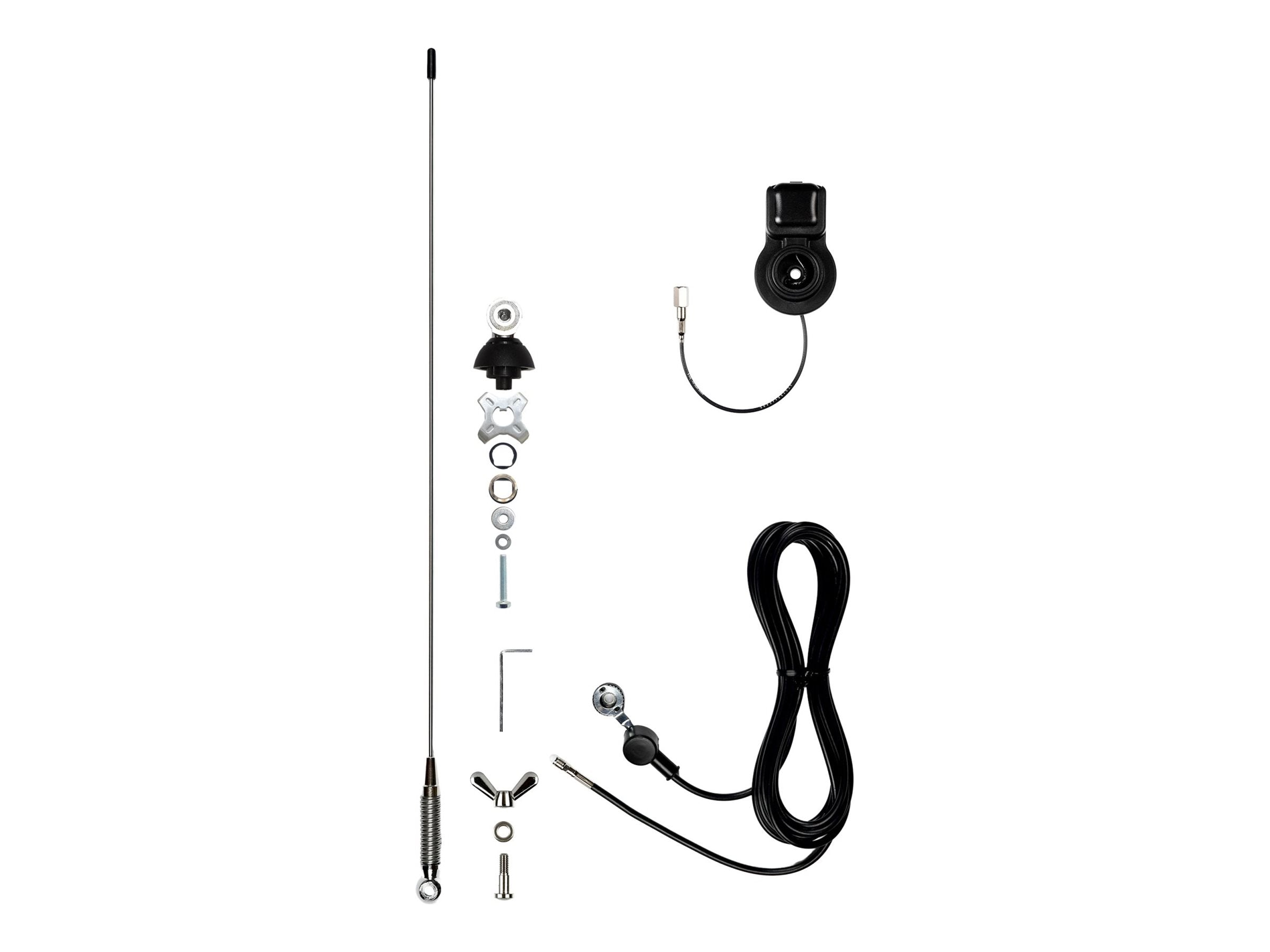 PUC ATTB Aufbauantenne TETRA 380-410 MHz 3dB GPS Stahlstab 4m RG 58 FME f - Vorderansicht