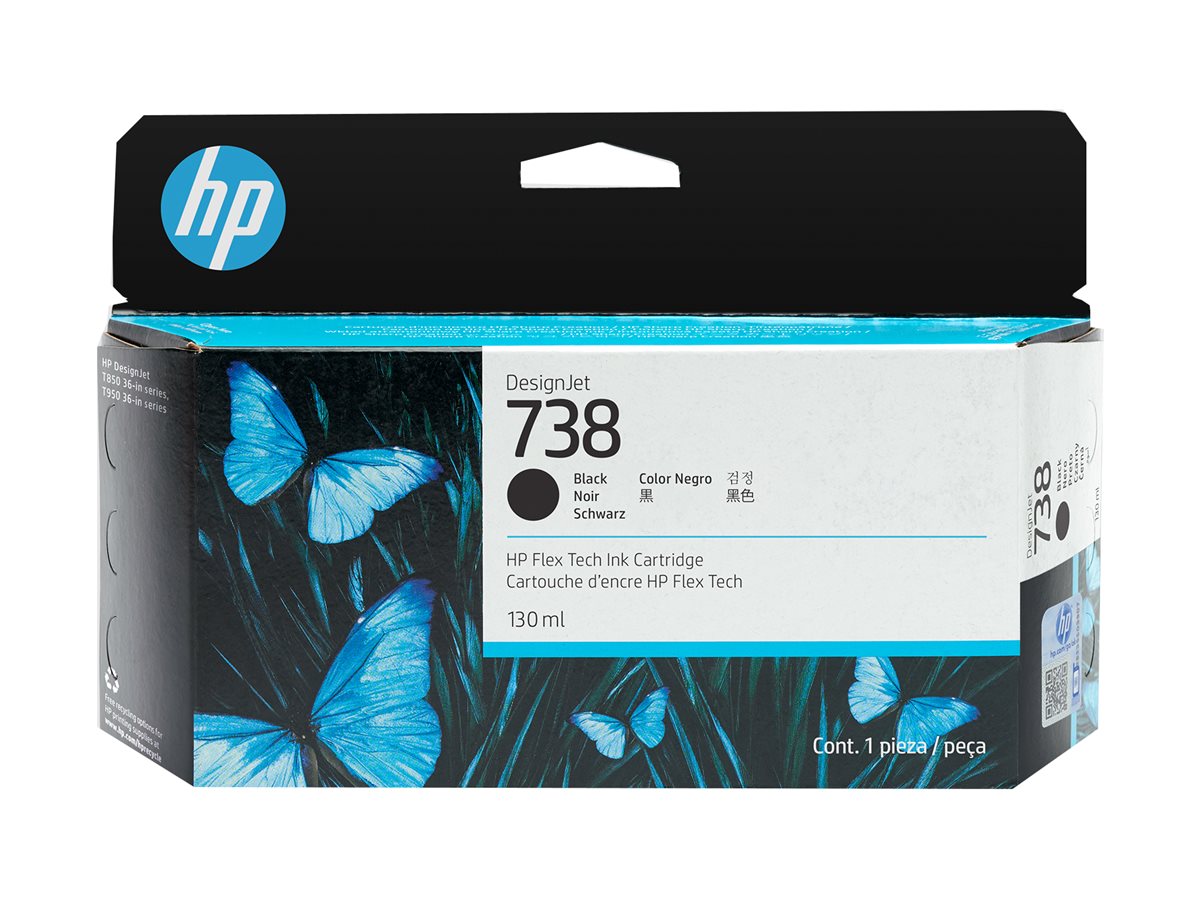 HP 738 130-ml Black DesignJet Ink Cartridge Verpackung