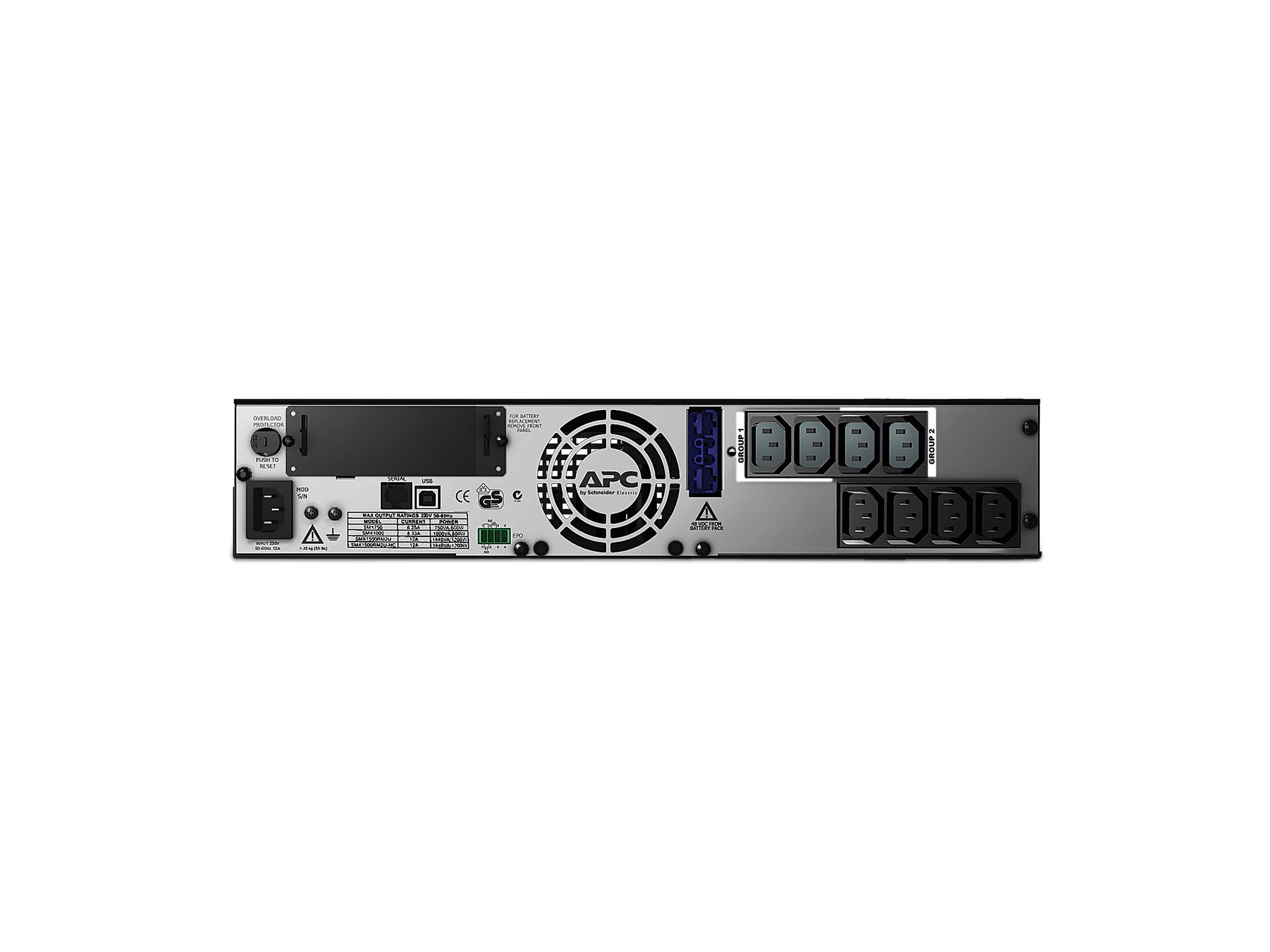 APC Smart-UPS X 1000 Rack/Tower LCD UPS Rückansicht