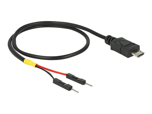 DELOCK USB Stromkabel micro-B auf 2 x Pfostenstecker einzeln Strom 30cm - Vorderansicht