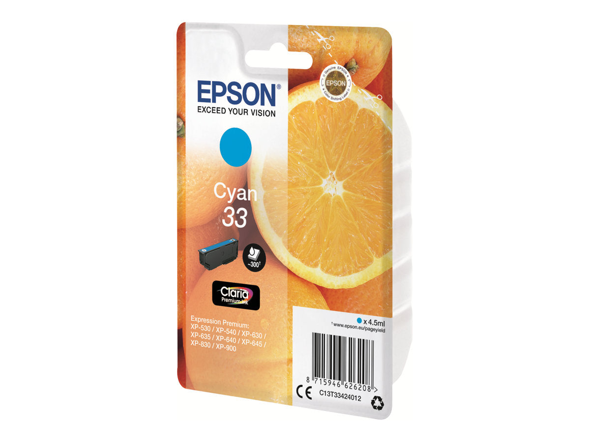 EPSON 1LB Singlepack Cyan 33 Claria Premium Ink Verpackung