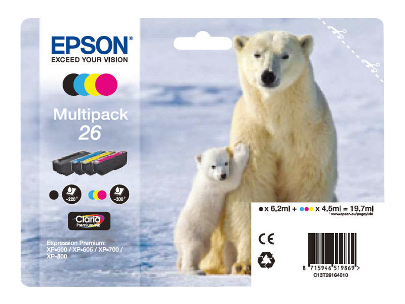 EPSON 3LB 26 Tintenpatrone schwarz und tri-colour Seitenansicht