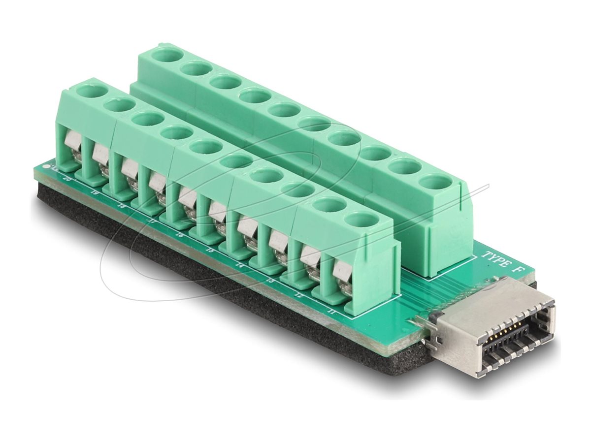 DELOCK USB Typ-E Key A Buchse zu Terminalblock Adapter 20 Pin - Vorderansicht