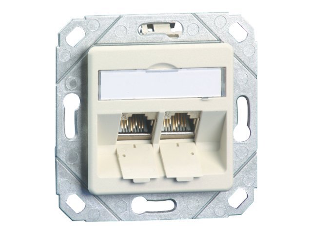 METZ CONNECT Modul Anschlussdose UPk 2 Port unbestuckt reinweiss - Vorderansicht