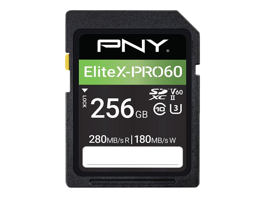 PNY SD EliteX-PRO 60 UHS-II 256GB Flash Memory Card Vorderansicht