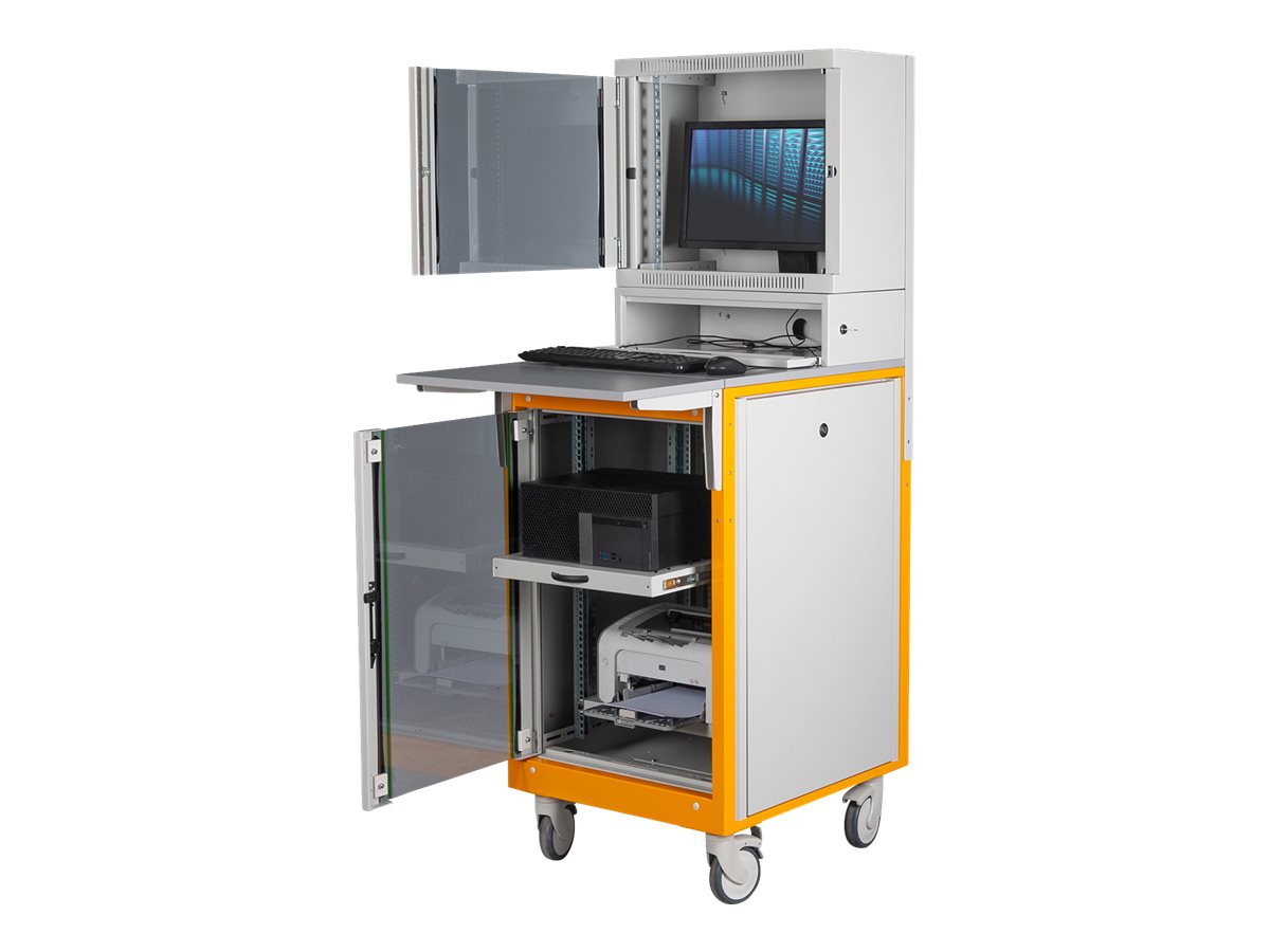 DIGITUS DN-39004 Netzwerkschrank mobiler Arbeitsplatz Vorderansicht