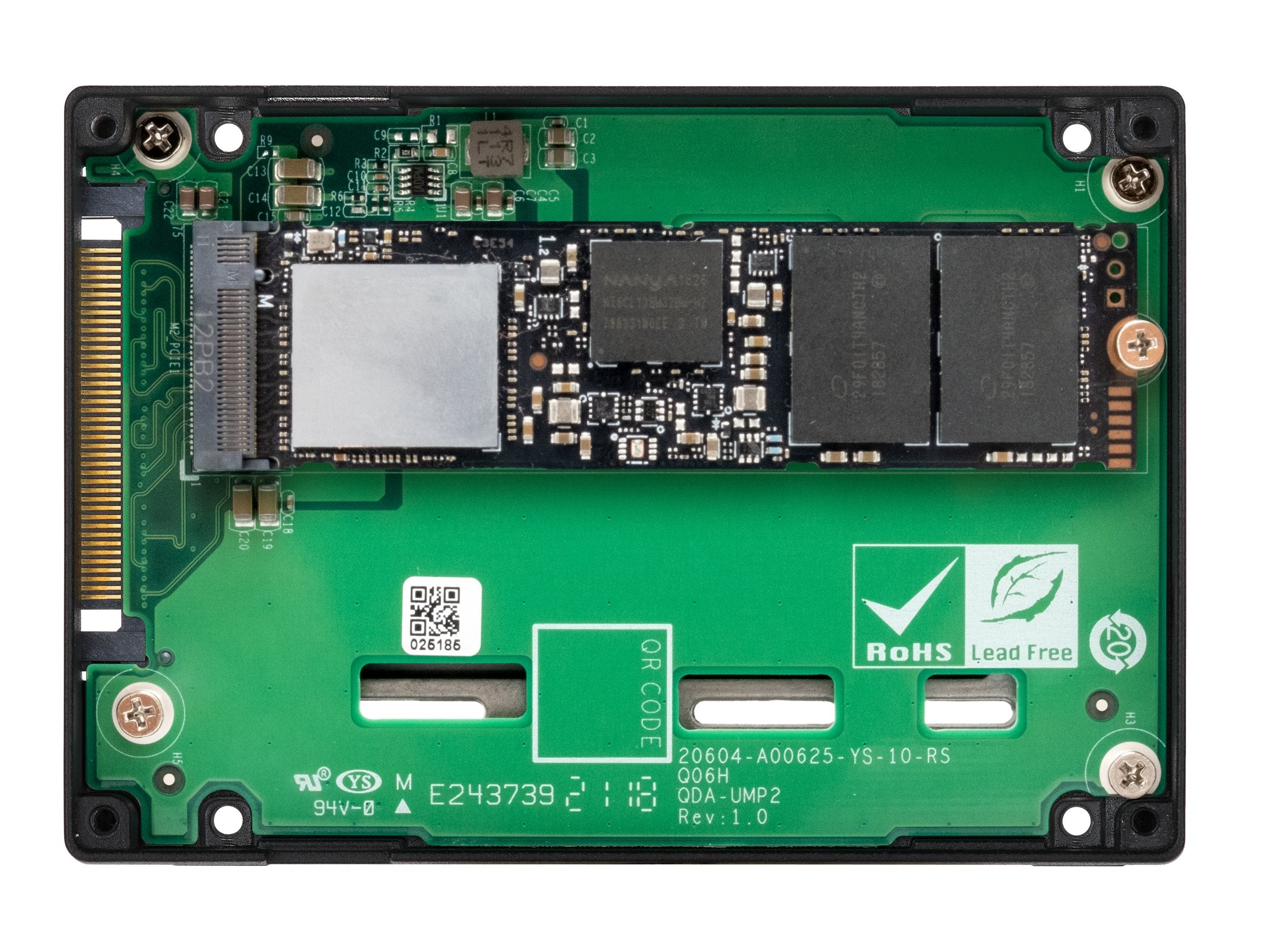 QNAP QDA-UMP4A U.2 NVMe to M.2 NVMe SSD PCIe adapter Seitenansicht