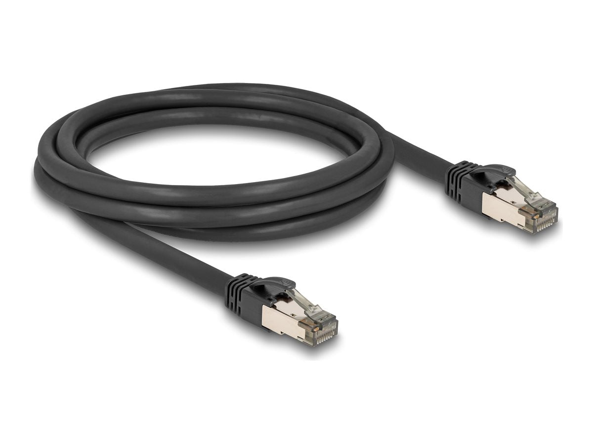 DELOCK RJ45 Netzwerkkabel Cat.6A U/FTP 2 m schwarz - Vorderansicht