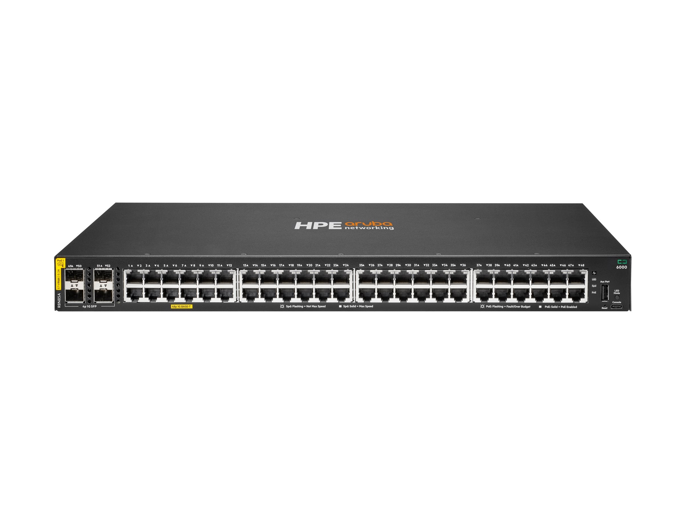 ARUBA HPE Aruba 6000 48G CL4 4SFP Switch Vorderansicht
