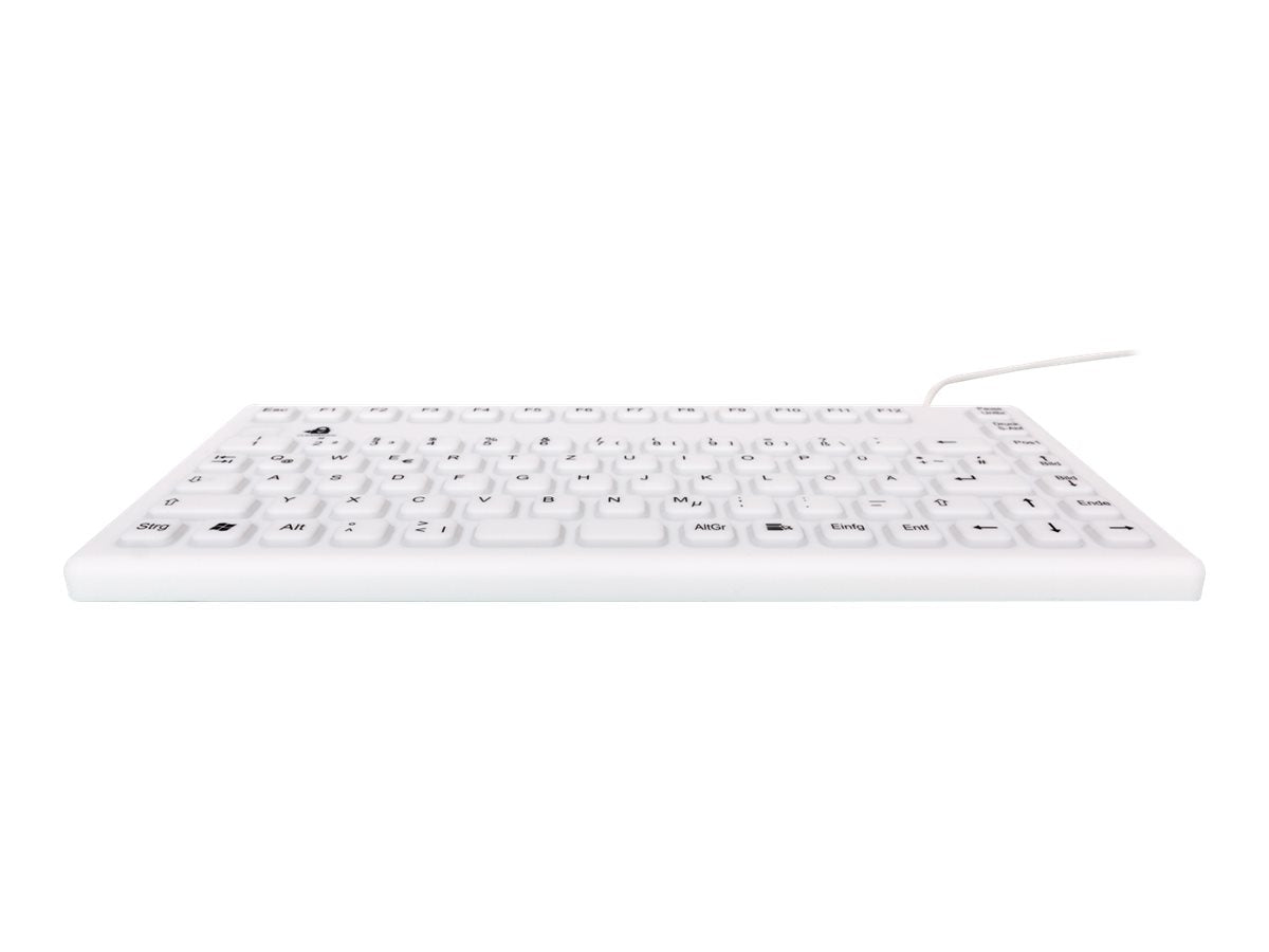 GETT InduProof Smart Compact Silikon Tastatur IP68 wasserdicht desinfizierbar 86 Tasten Farbe: weiss USB Layout: US und EU
