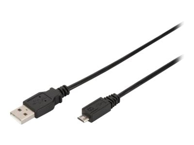 DIGITUS USB 2.0 Anschlusskabel Typ A - mikro B 1,8m Vorderansicht