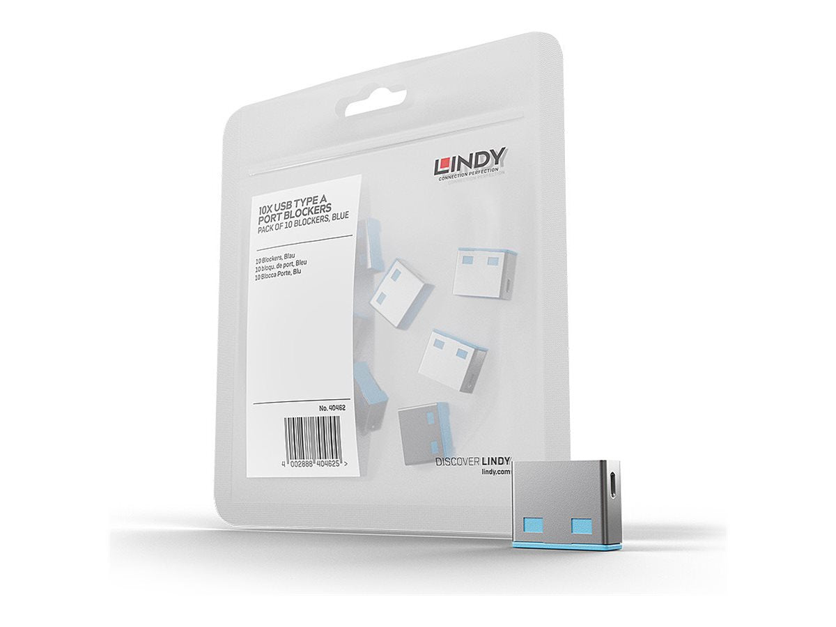 LINDY 10 USB Portschloesser BLAU Verpackung