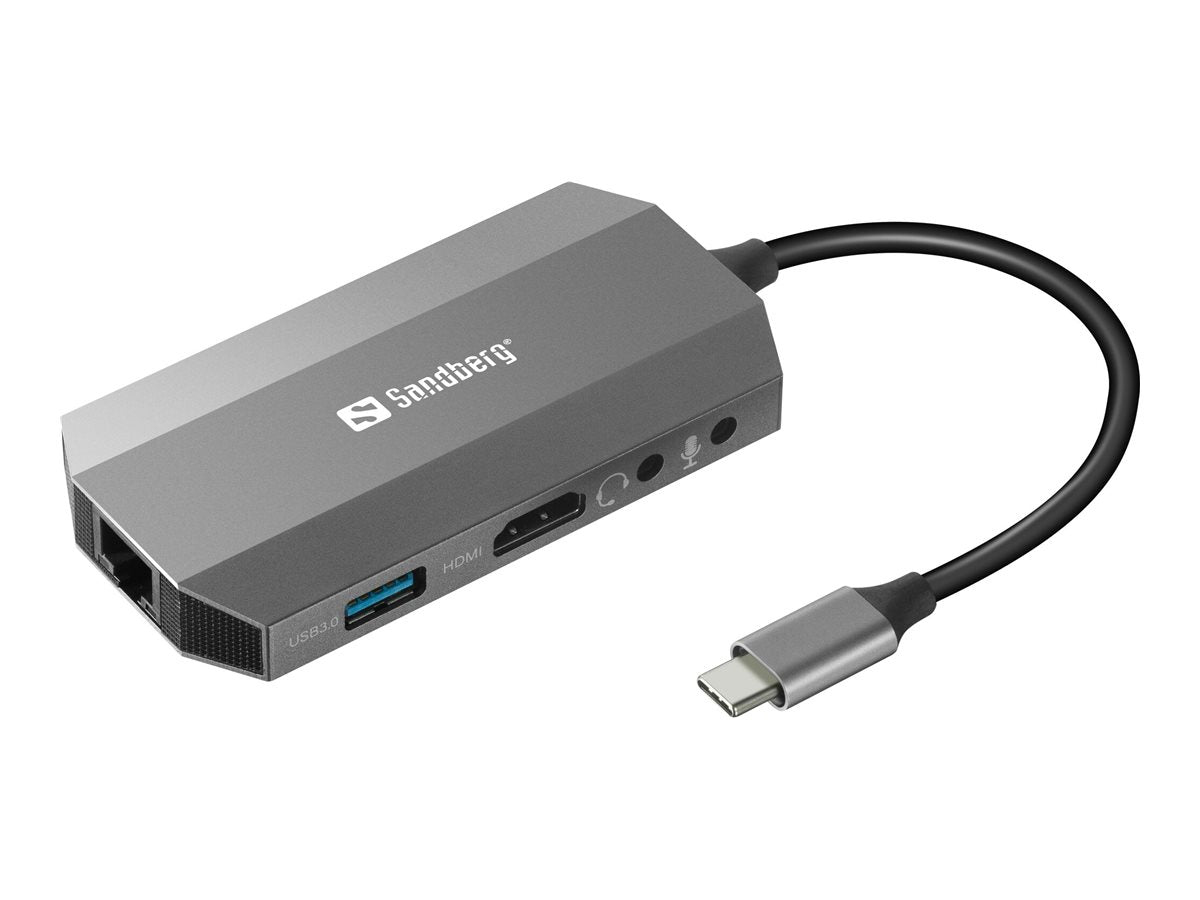 SANDBERG USB-C 6-in1 Travel Dock Vorderansicht