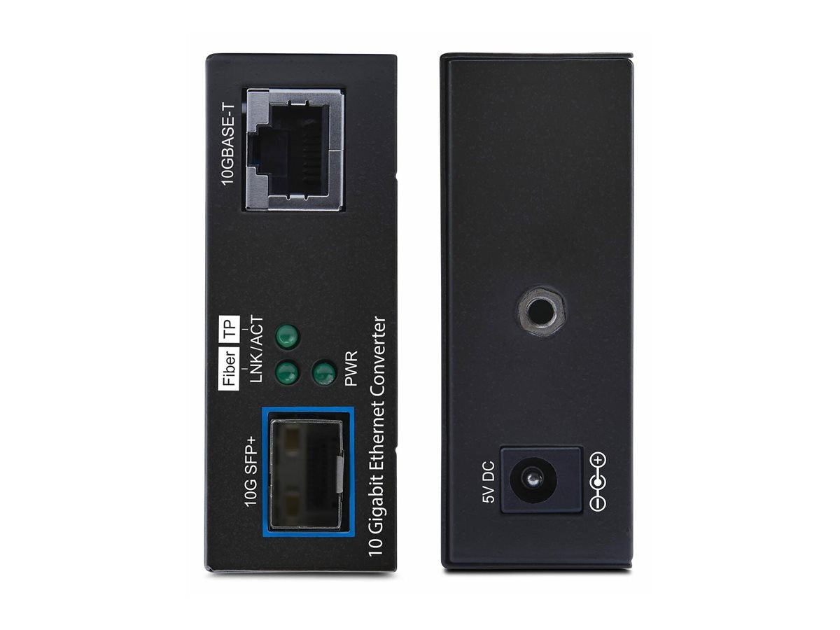 STARTECH.COM 10GbE SFP+ Glasfaser Medienkonverter 10 Gigabit Ethernet RJ45 auf 10GBASE-X SFP+ Single und Multimode 16K Jumbo Frames