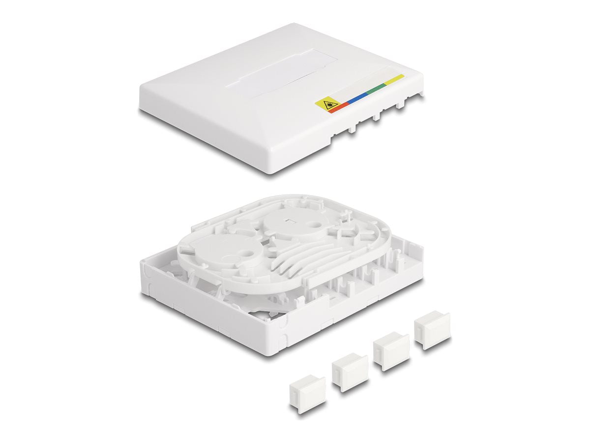 DELOCK LWL Anschlussdose FTTH zur Wandmontage - Vorderansicht