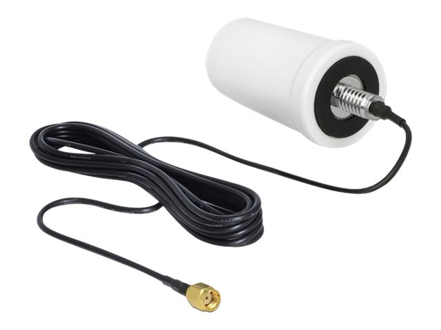 DELOCK WLAN Antenne RP-SMA 802.11 ac/a/h/b/g/n 0dBi 3m ULA100 omnidirektional weiss Outdoor - Vorderansicht