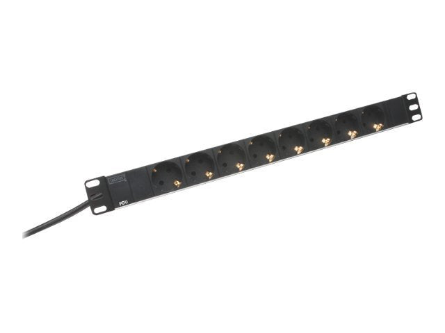 DIGITUS 48,3cm 19Z Steckdosenleiste Aluminium 8fach Schuko - Vorderansicht