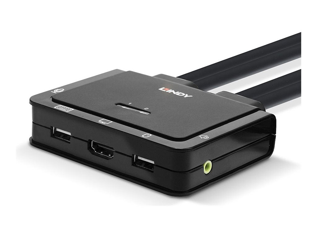 LINDY 2 Port HDMI 18G USB Typ C USB 2.0 & Audio Cable KVM Switch - Detailansicht