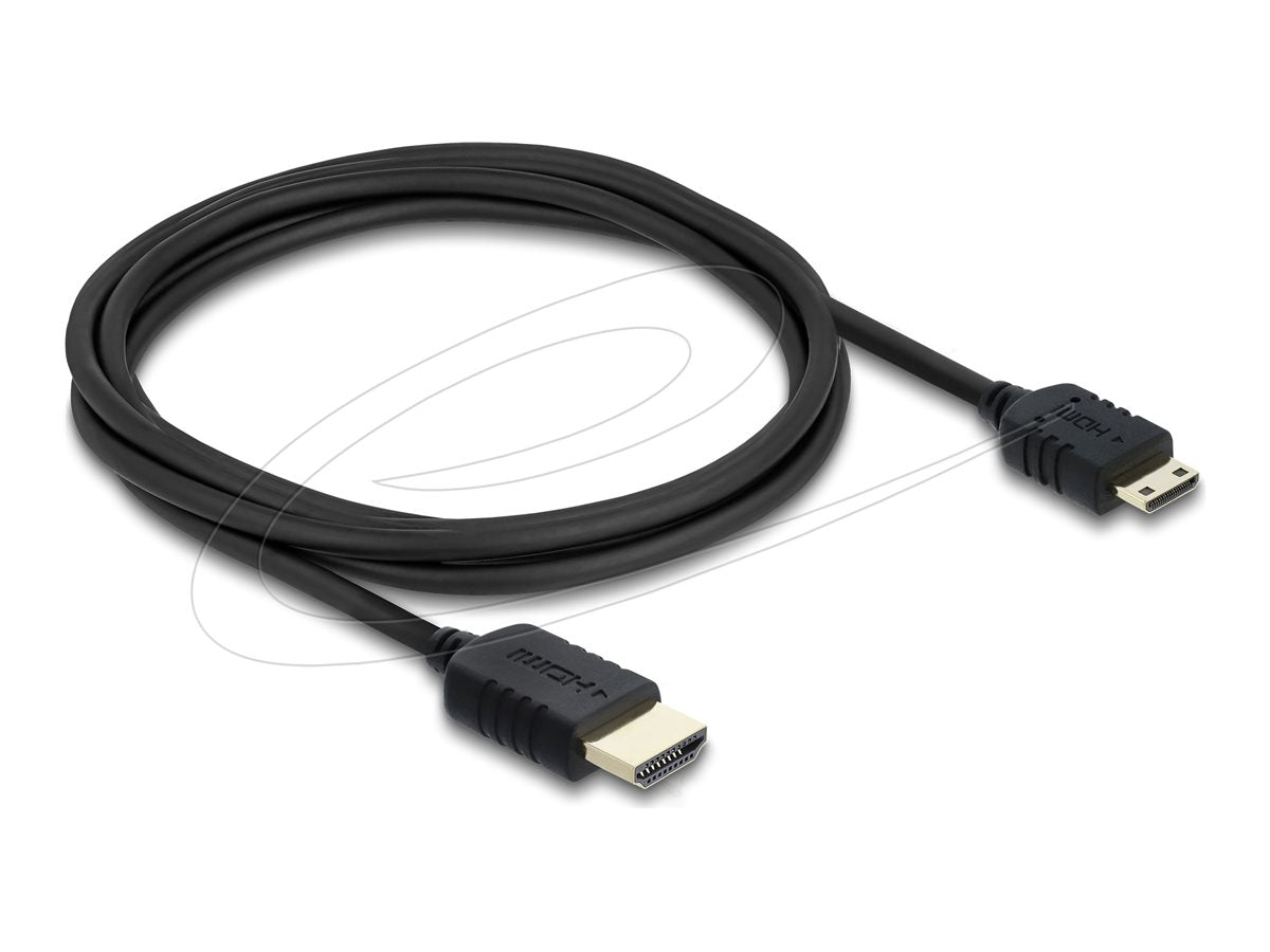 DELOCK Koaxiales High Speed HDMI Kabel HDMI Stecker zu Mini HDMI Stecker 8K 60 Hz 2m - Vorderansicht