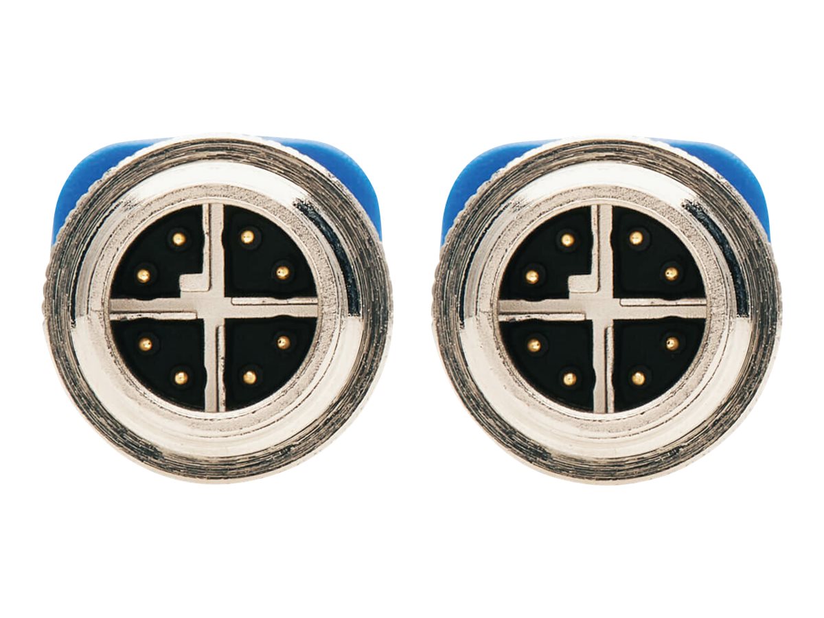 EATON TRIPPLITE M12 X-Code Cat6a 10G F/UTP CMR-LP Shielded Ethernet Cable M/M IP68 PoE Blue 3m 9