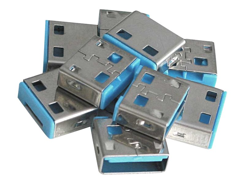 LINDY 10 USB Portschloesser BLAU Detailansicht