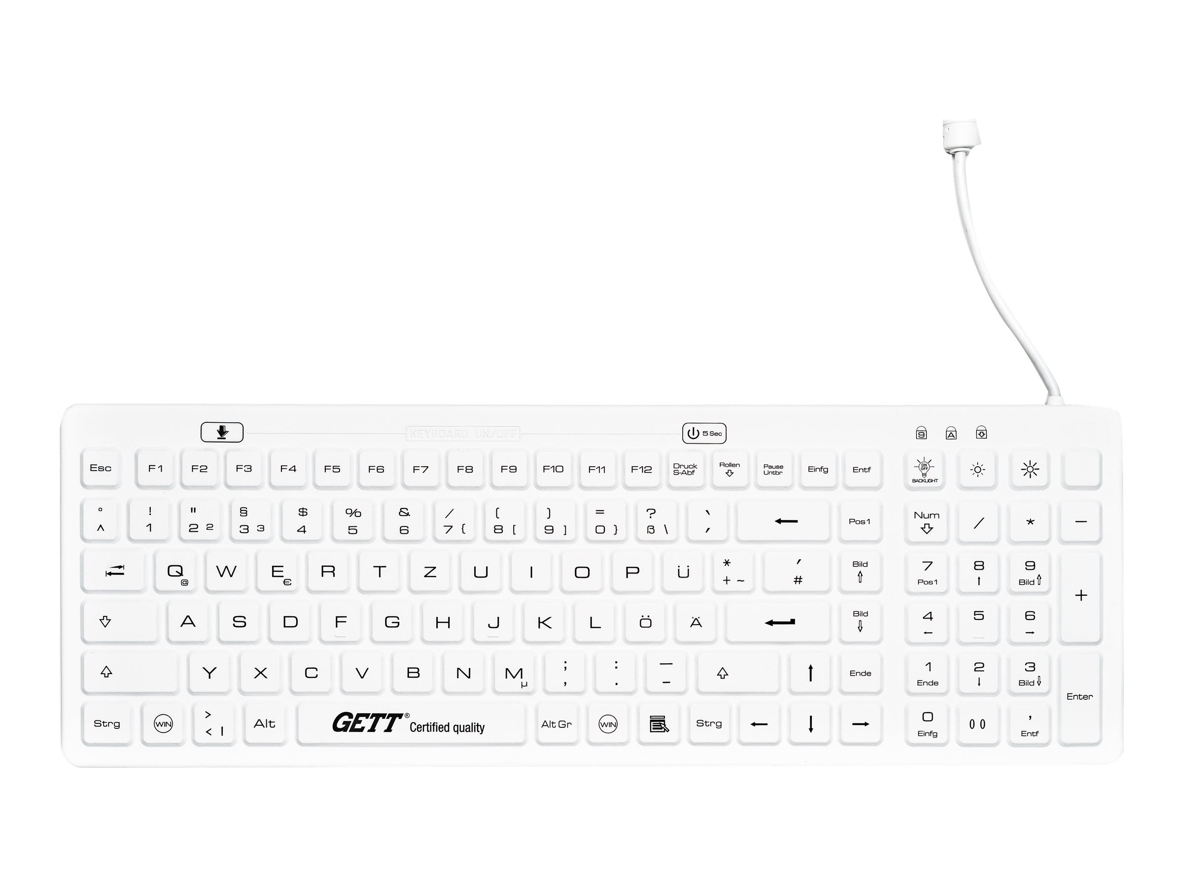 GETT GCQ MED Silikon Tastatur IP68 Vorderansicht