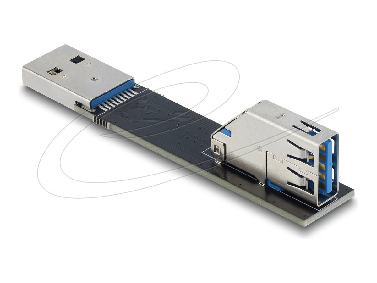DELOCK USB 10 Gbps Adapter USB Typ-A Buchse zu Stecker gedreht 90 oben - Vorderansicht