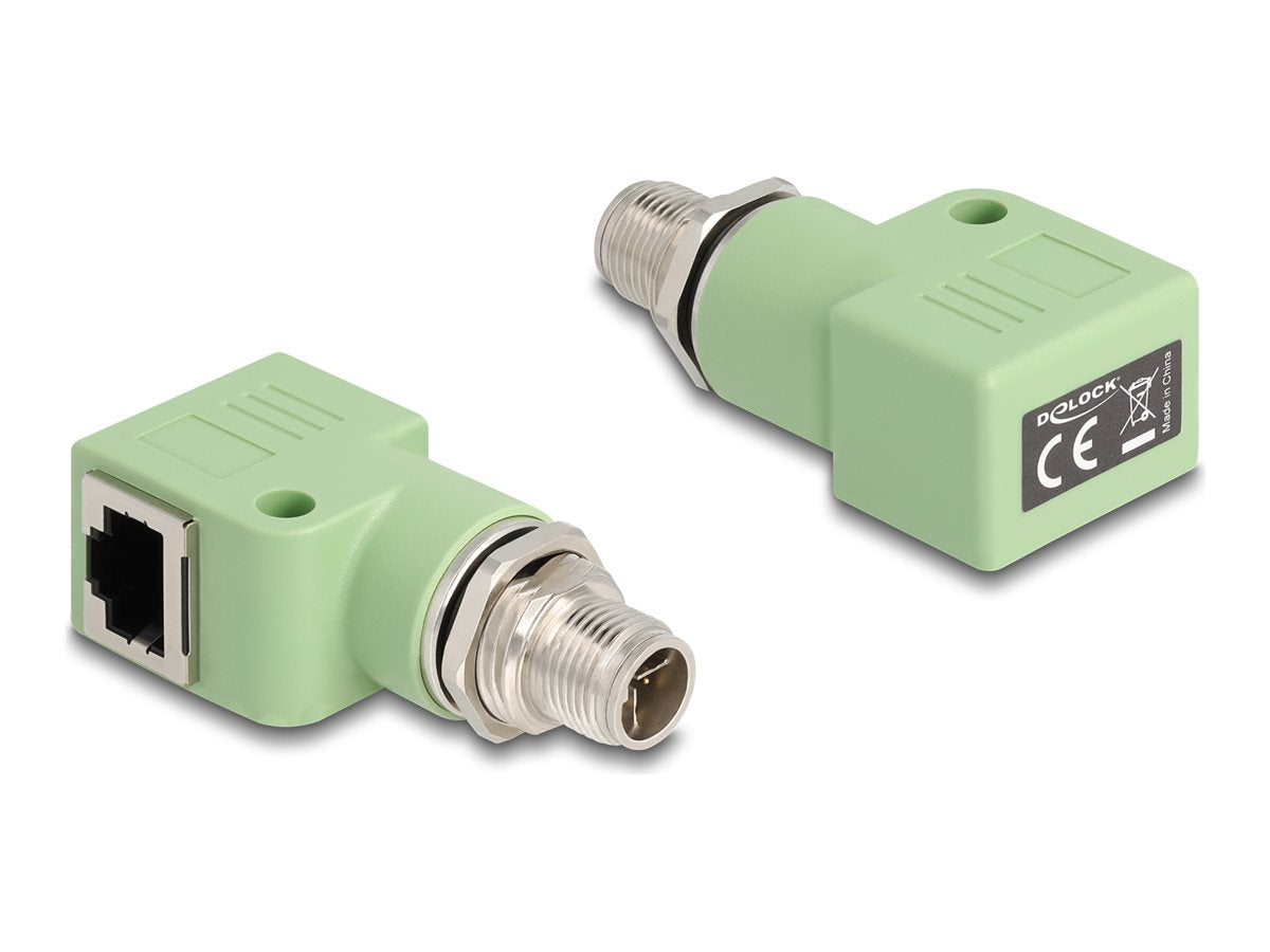 DELOCK M12 Adapter X-kodiert 8 Pin Stecker zu RJ45 Buchse Cat.5e - Vorderansicht