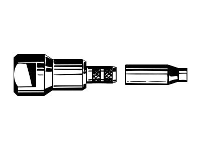 PROCOM FME m-stecker für crimping auf RG 174 - Vorderansicht