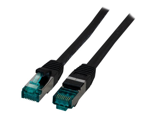 EFB RJ45 Patchkabel S/FTP Cat6A LSZH Schwarz 2m Vorderansicht