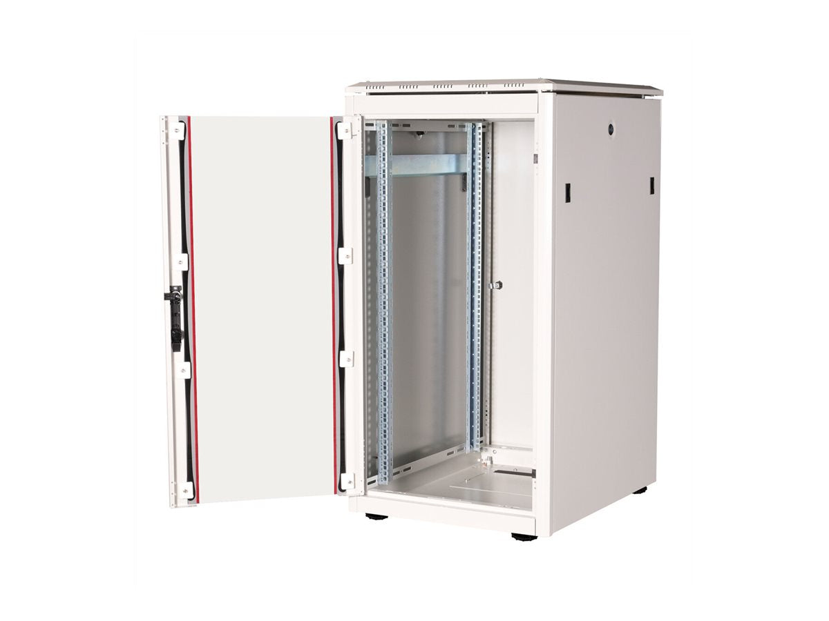 ROLINE Netzwerkschrank Pro 48,26cm 19Zoll 22 HE 600x800 BxT Glastür grau - Innenansicht
