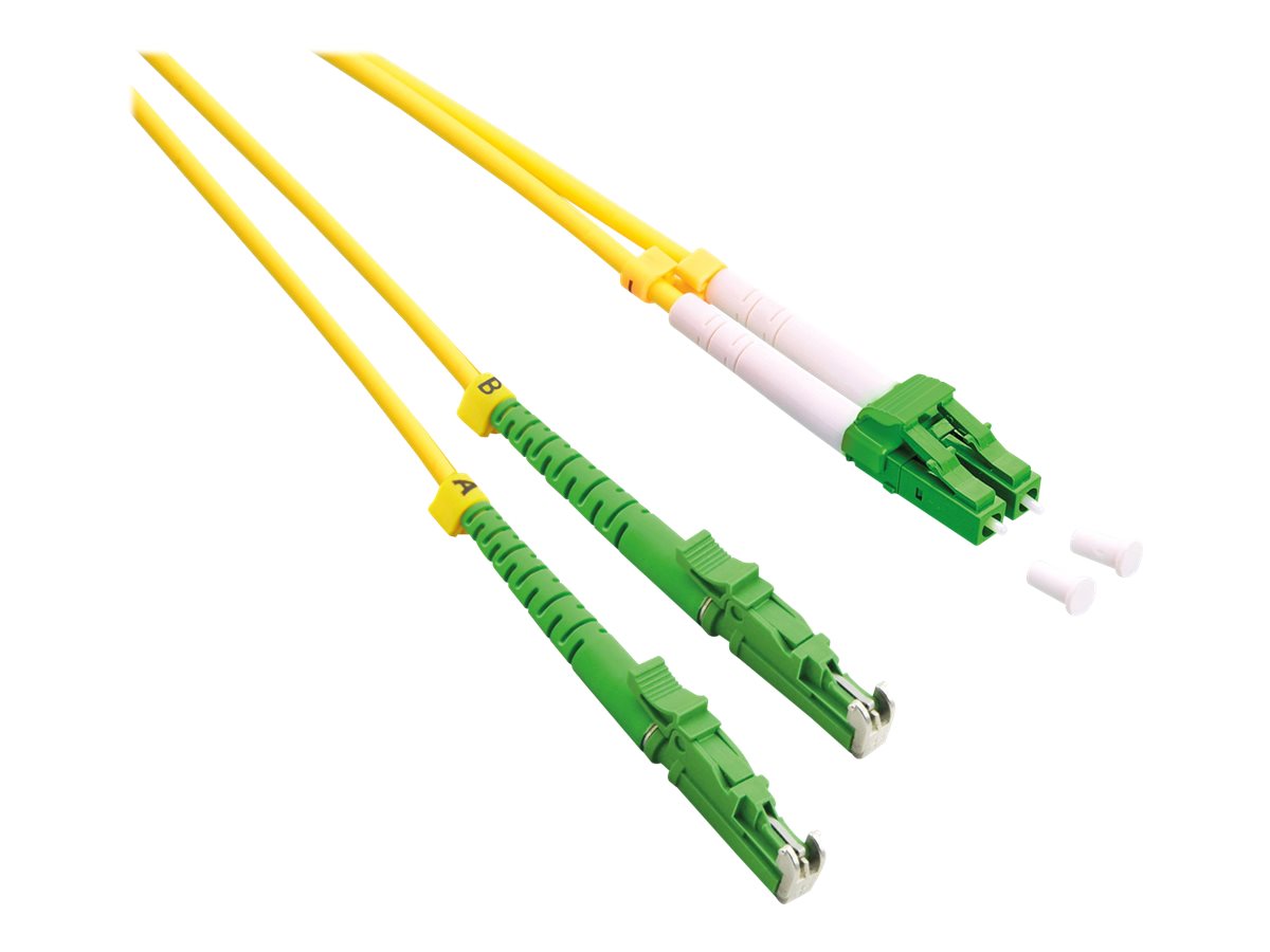 ROLINE LWL-Kabel duplex 9/125um OS2 LSH/LC APC Schliff LSOH gelb 0,5m - Vorderansicht