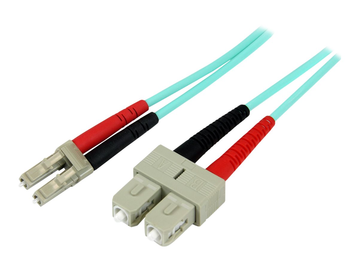 STARTECH.COM 10Gb Aqua LC/SC Duplex 50/125 Multimode LSZH Fiber Cable Vorderansicht