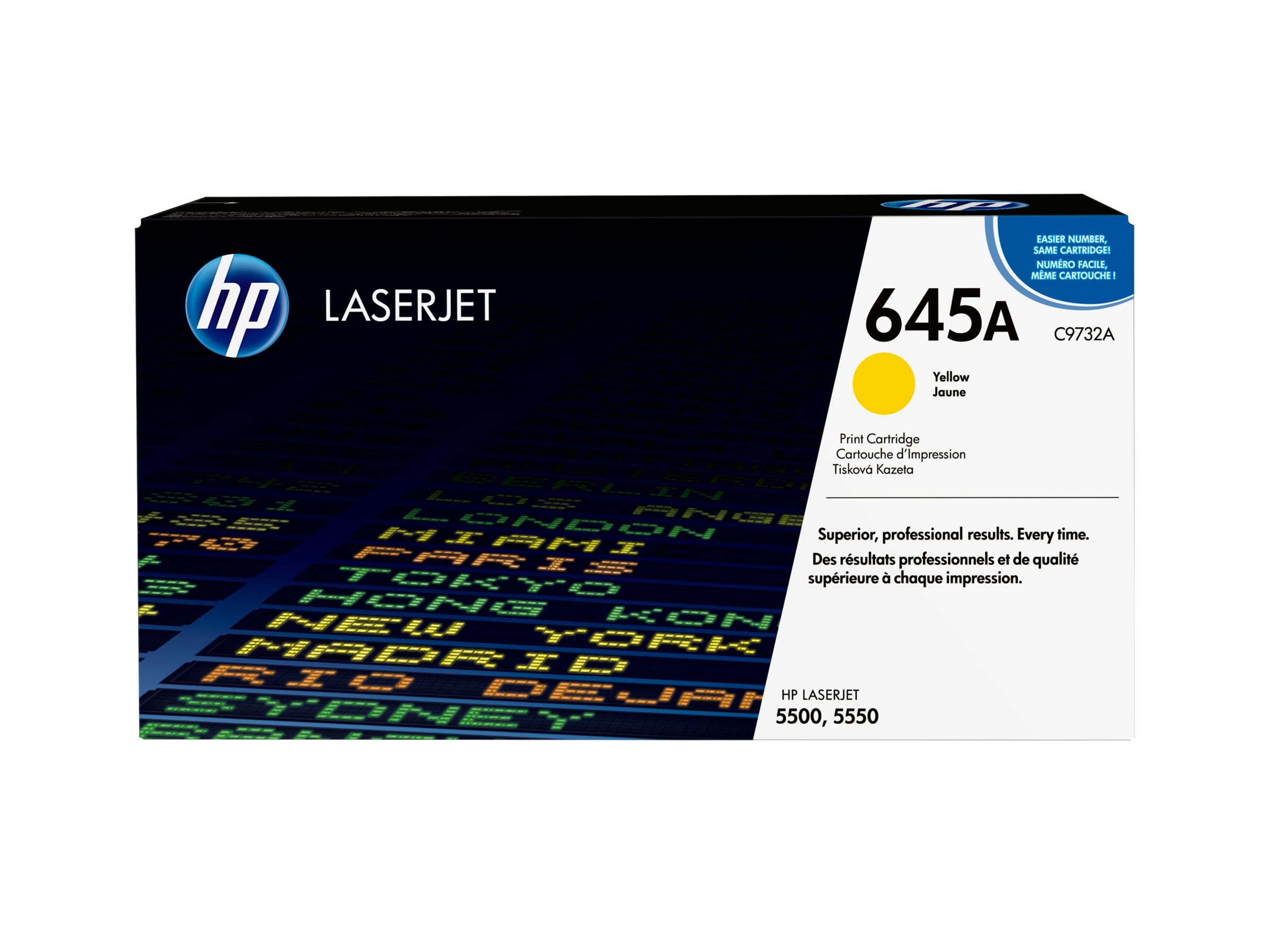 HP 645A Tonerpatrone Gelb Vorderansicht